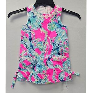 Lilly Pulitzer Little Lilly Classic Shift Dress Razz Berry Lobsters In Love EUC